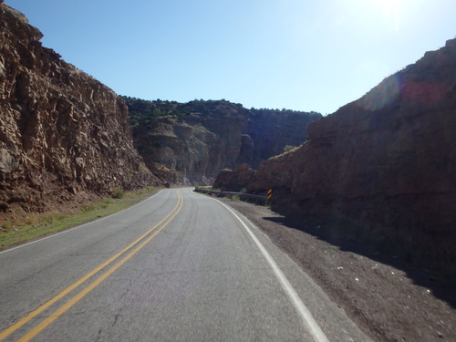 GDMBR: Riding down Rio Chama Canyon.